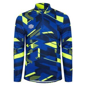 Umbro Mens Premier Graphic Print Warm Up Midlayer / Blue/Yellow